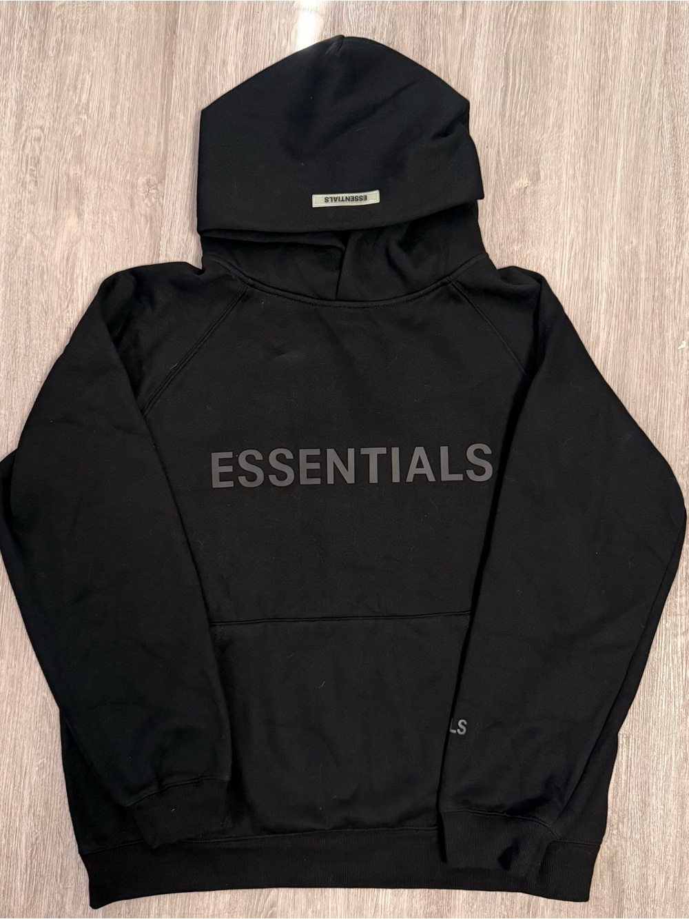 Essentials Black Crewneck Sweatshirt with Tonal Logo